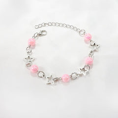 Pink Pearl Bracelet Necklace Set for Dress Up Holiday Jewelry
