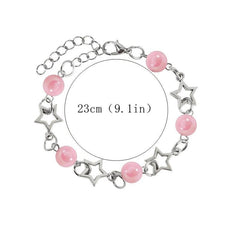 Pink Pearl Bracelet Necklace Set for Dress Up Holiday Jewelry