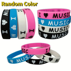 I Love Music Silicone Band Random