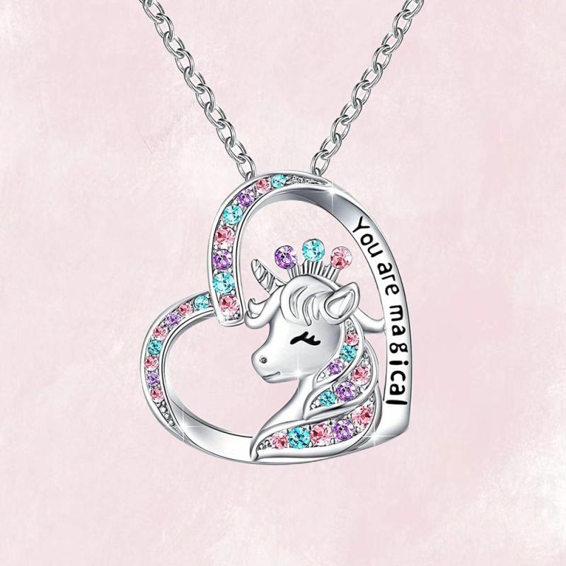 Unicorn Kids Necklace for Birthday Gift