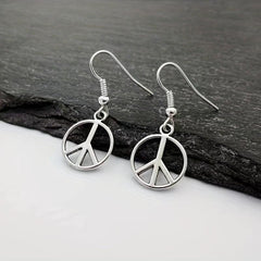 Peace Symbol Vintage Earrings Alloy Jewelry Creative Girl Dress Gift