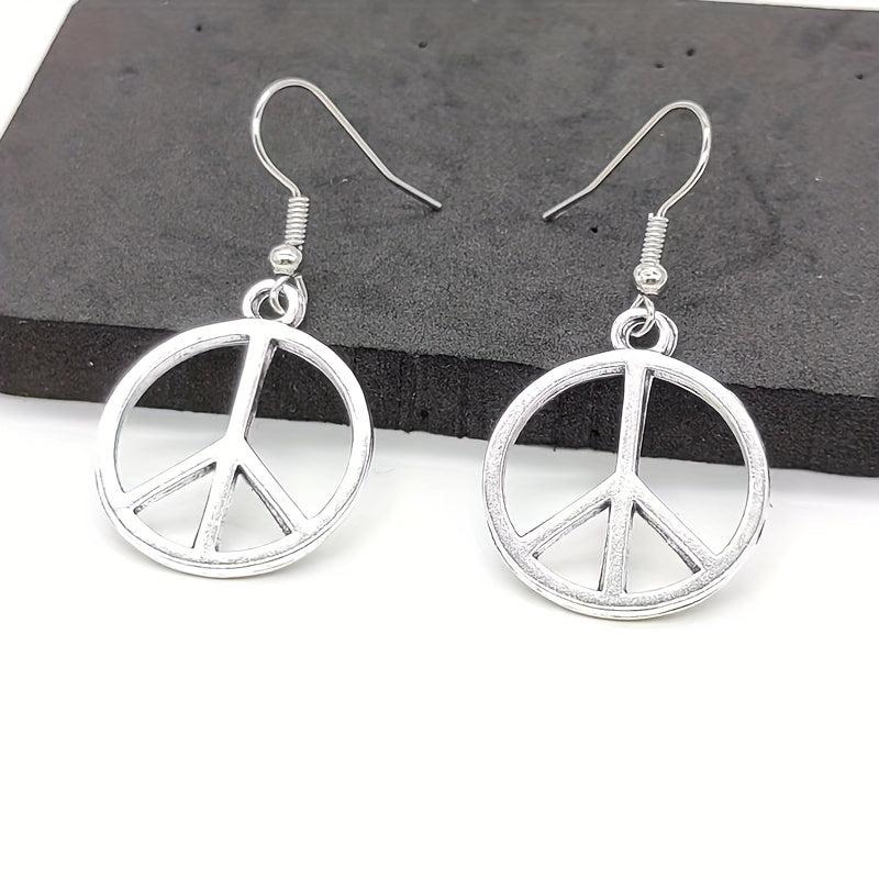 Peace Symbol Vintage Earrings Alloy Jewelry Creative Girl Dress Gift
