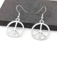 Peace Symbol Vintage Earrings Alloy Jewelry Creative Girl Dress Gift