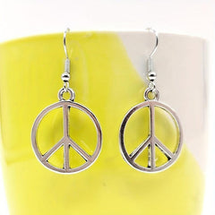 Peace Symbol Vintage Earrings Alloy Jewelry Creative Girl Dress Gift