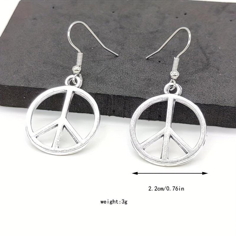 Peace Symbol Vintage Earrings Alloy Jewelry Creative Girl Dress Gift