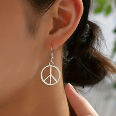 Peace Symbol Vintage Earrings Alloy Jewelry Creative Girl Dress Gift