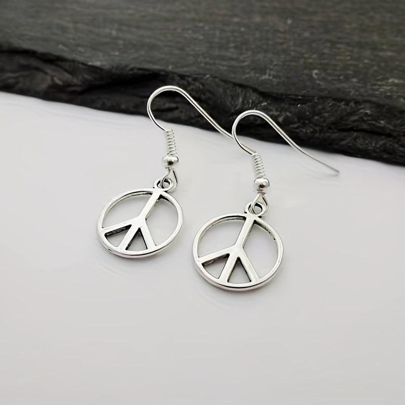 Peace Symbol Vintage Earrings Alloy Jewelry Creative Girl Dress Gift