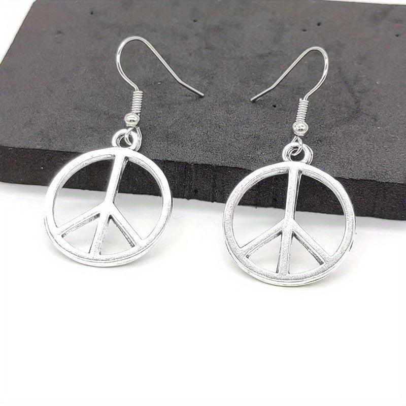 Peace Symbol Vintage Earrings Alloy Jewelry Creative Girl Dress Gift