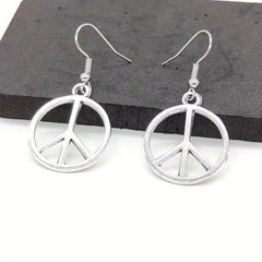 Peace Symbol Vintage Earrings Alloy Jewelry Creative Girl Dress Gift