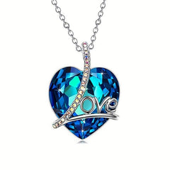 Heart Shaped Crystal Pendant Necklace Women's Jewelry Gift