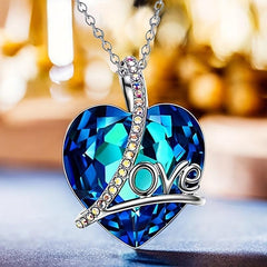 Heart Shaped Crystal Pendant Necklace Women's Jewelry Gift