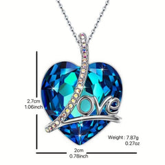 Heart Shaped Crystal Pendant Necklace Women's Jewelry Gift