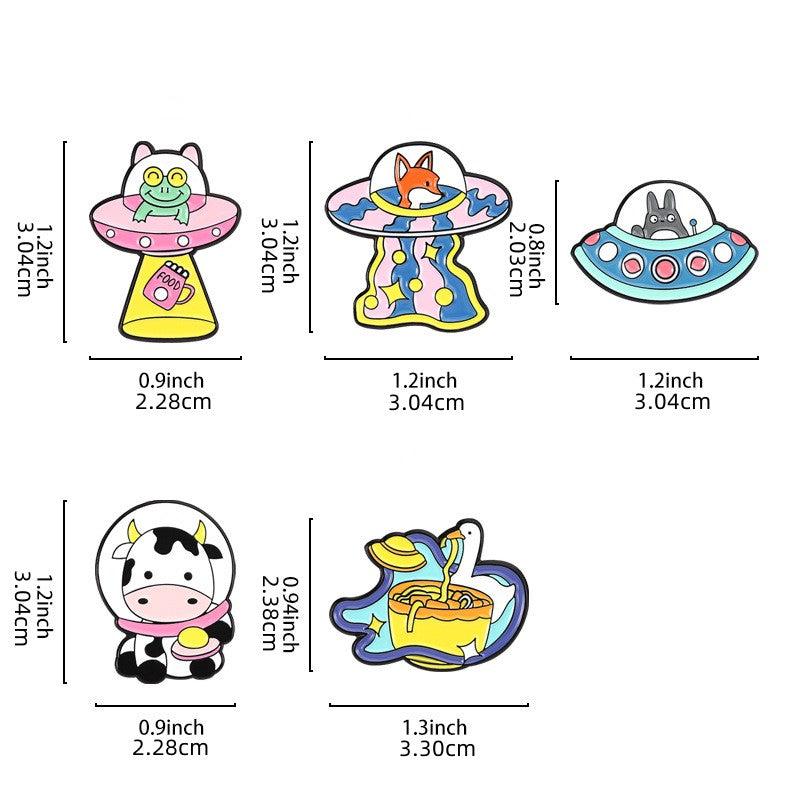 Cartoon Spaceship Jewelry Brooch - Fun and Quirky Accessory