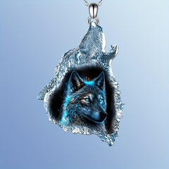 Punk Hip Hop Forest Ghost Wolf Necklace