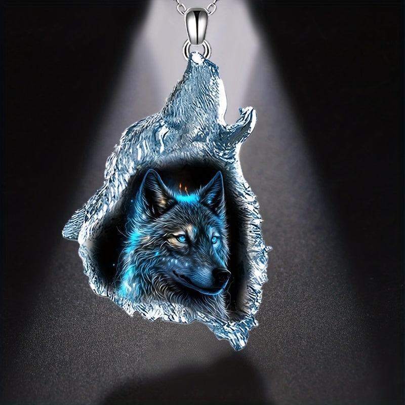Punk Hip Hop Forest Ghost Wolf Necklace