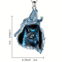 Punk Hip Hop Forest Ghost Wolf Necklace