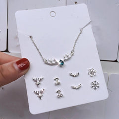Christmas Elk Necklace Earring Set