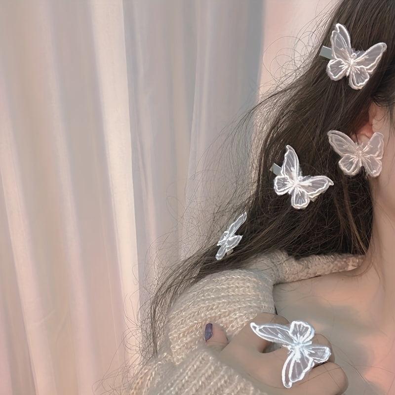 Wedding Butterfly Hair Clips Embroidery Fairy Hair Accessories