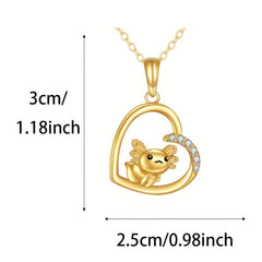 Golden Newt Pendant Necklace Clavicle Chain Party Jewel
