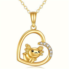 Golden Newt Pendant Necklace Clavicle Chain Party Jewel