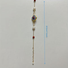 Chinese Style Earrings Bracelet Set Golden Plated