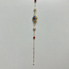 Chinese Style Earrings Bracelet Set Golden Plated