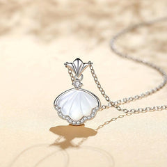 925 Silver Shell Necklace for Women Jellyfish Pendant