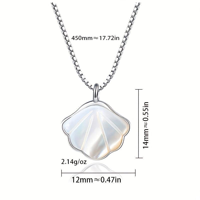 925 Silver Shell Necklace for Women Jellyfish Pendant