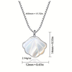 925 Silver Shell Necklace for Women Jellyfish Pendant