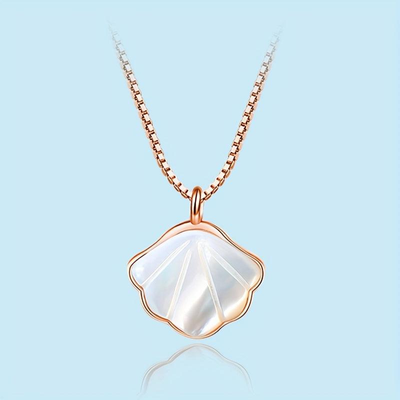 925 Silver Shell Necklace for Women Jellyfish Pendant