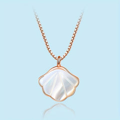 925 Silver Shell Necklace for Women Jellyfish Pendant
