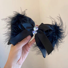 Plush Bow Headgear Jewelry for Dates