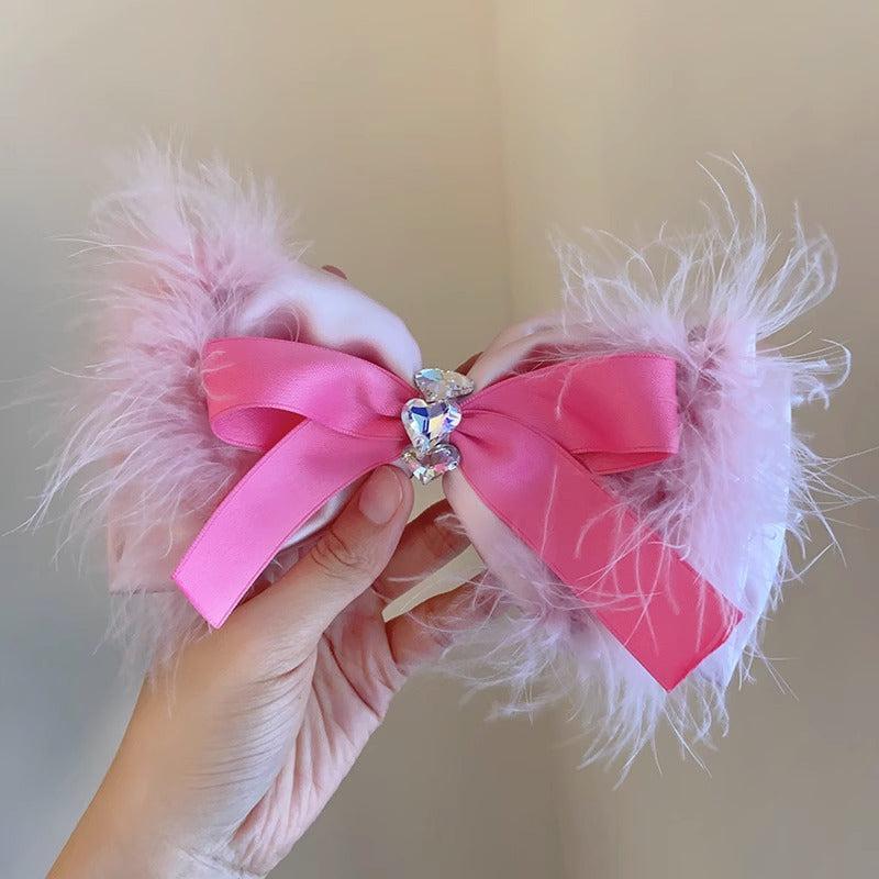 Plush Bow Headgear Jewelry for Dates