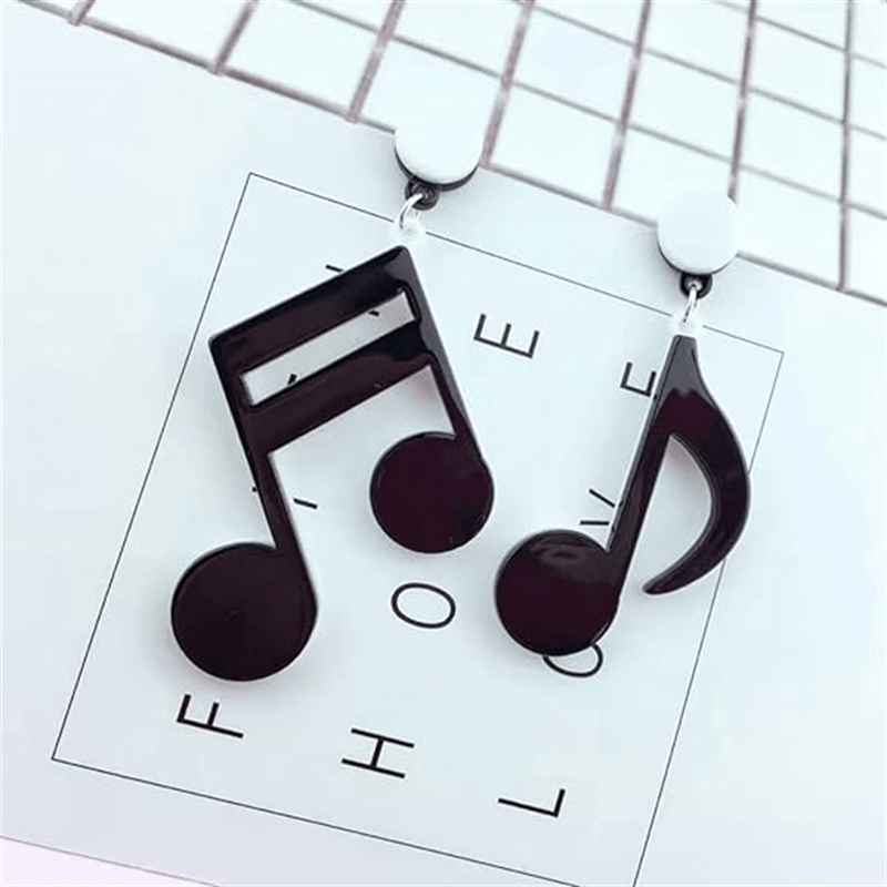 Acrylic Notes Earrings Asymmetric Music Pendant Gift