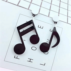 Acrylic Notes Earrings Asymmetric Music Pendant Gift