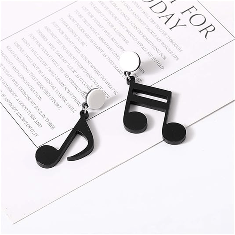 Acrylic Notes Earrings Asymmetric Music Pendant Gift