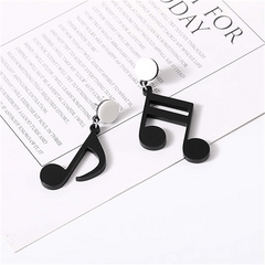 Acrylic Notes Earrings Asymmetric Music Pendant Gift