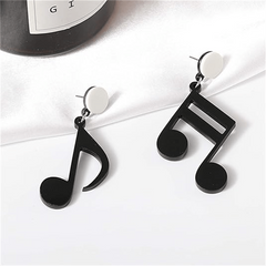 Acrylic Notes Earrings Asymmetric Music Pendant Gift