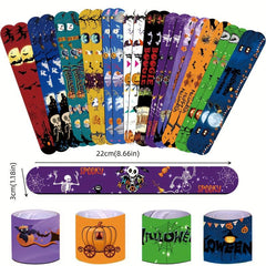 12pcs Halloween Slap Bracelets Kids Girls Boys Halloween Toys Party Supplies