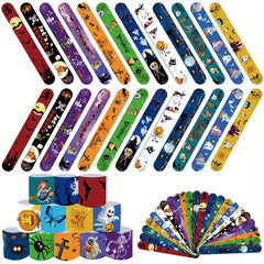 12pcs Halloween Slap Bracelets Kids Girls Boys Halloween Toys Party Supplies