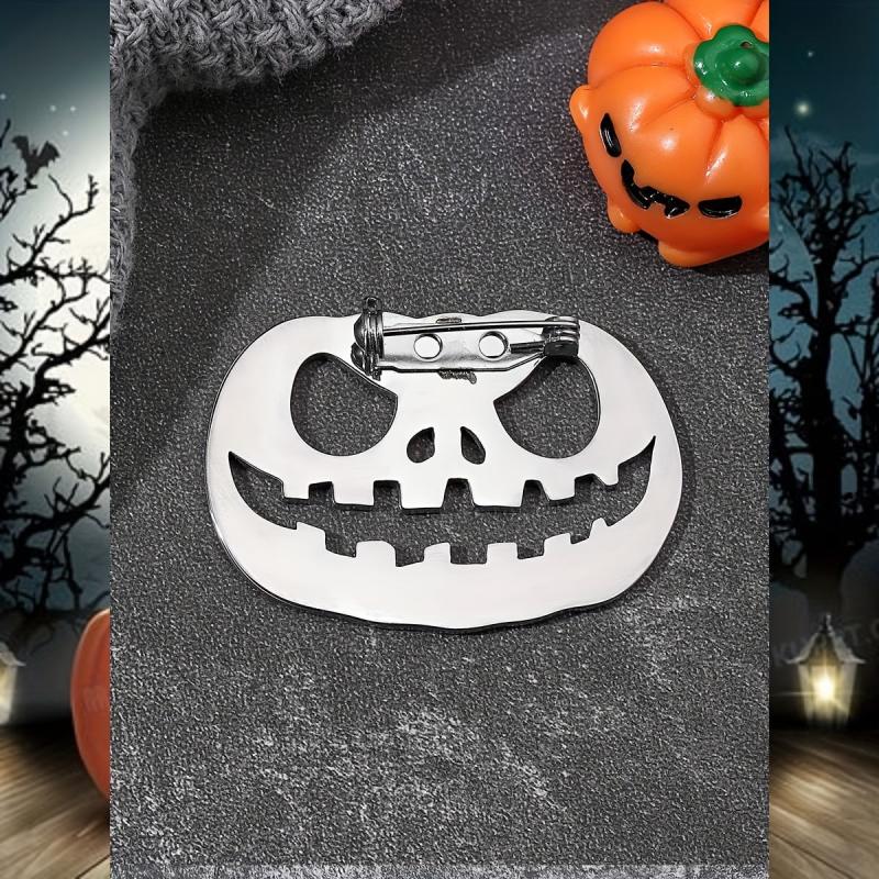 Steel Pumpkin Light Brooch Scarf Buckle Halloween Party Jewelry