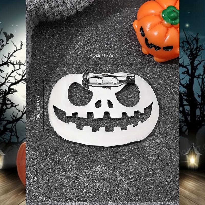 Steel Pumpkin Light Brooch Scarf Buckle Halloween Party Jewelry