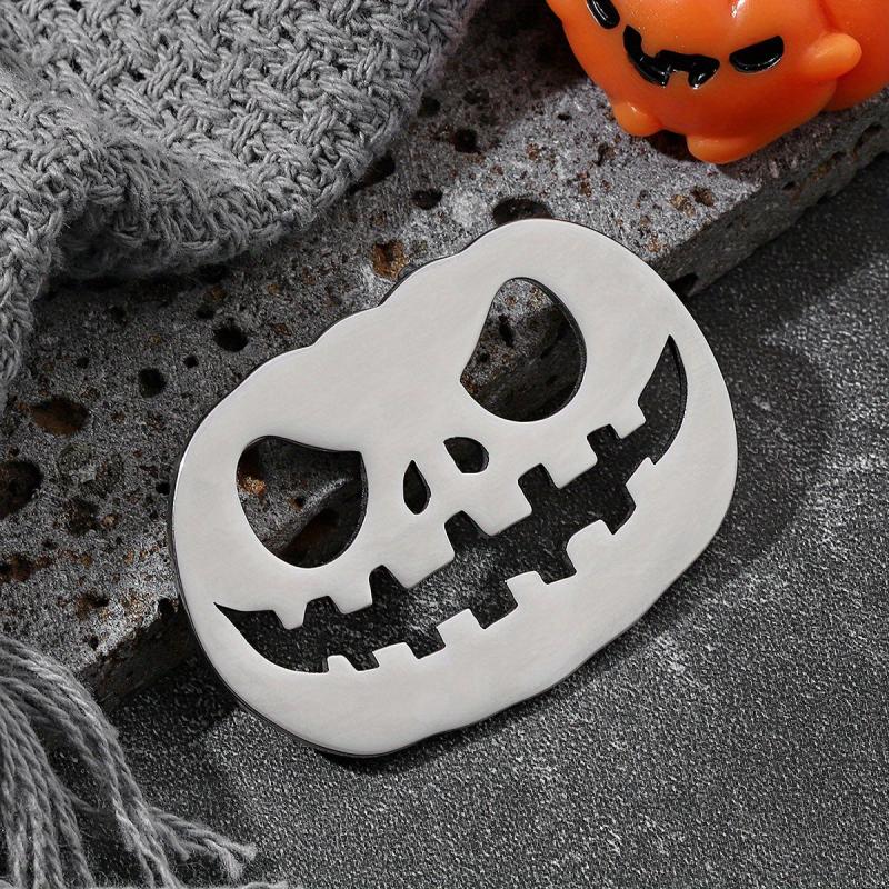 Steel Pumpkin Light Brooch Scarf Buckle Halloween Party Jewelry
