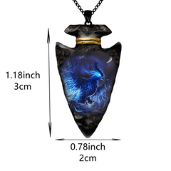 Men Bird Lightning Pattern Necklace Geometric Triangle Pendant Punk Hip Hop