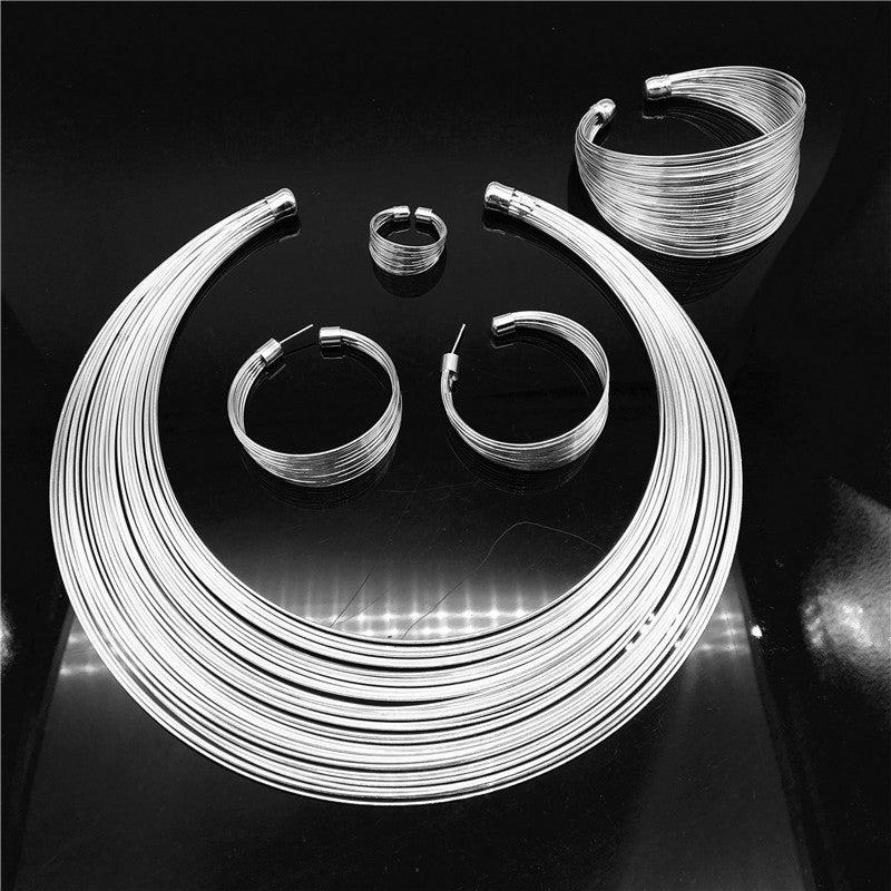 Bride Necklace Set Alloy strand Collar Set Jewelry Necklace