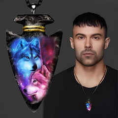 1pc Pink Wolves Necklace Toy for Kids Boys Men Women Birthday Anniversary