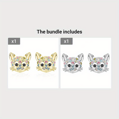 Creative Cat Stud Earrings Decorative Accessories Gift