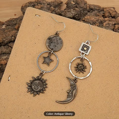 Greek Mythology Sun Moon Earrings Vintage Boho Style Jewelry Women Gift