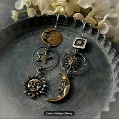 Greek Mythology Sun Moon Earrings Vintage Boho Style Jewelry Women Gift