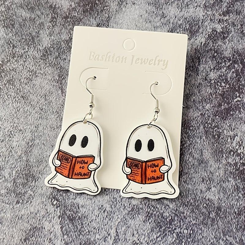 Halloween Ghost Cat Earrings Set